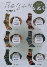 Lade das Bild in den Galerie-Viewer, Strumpfwolle ``FLOTTE SOCKE`` Merino 4- fädig 100 gramm