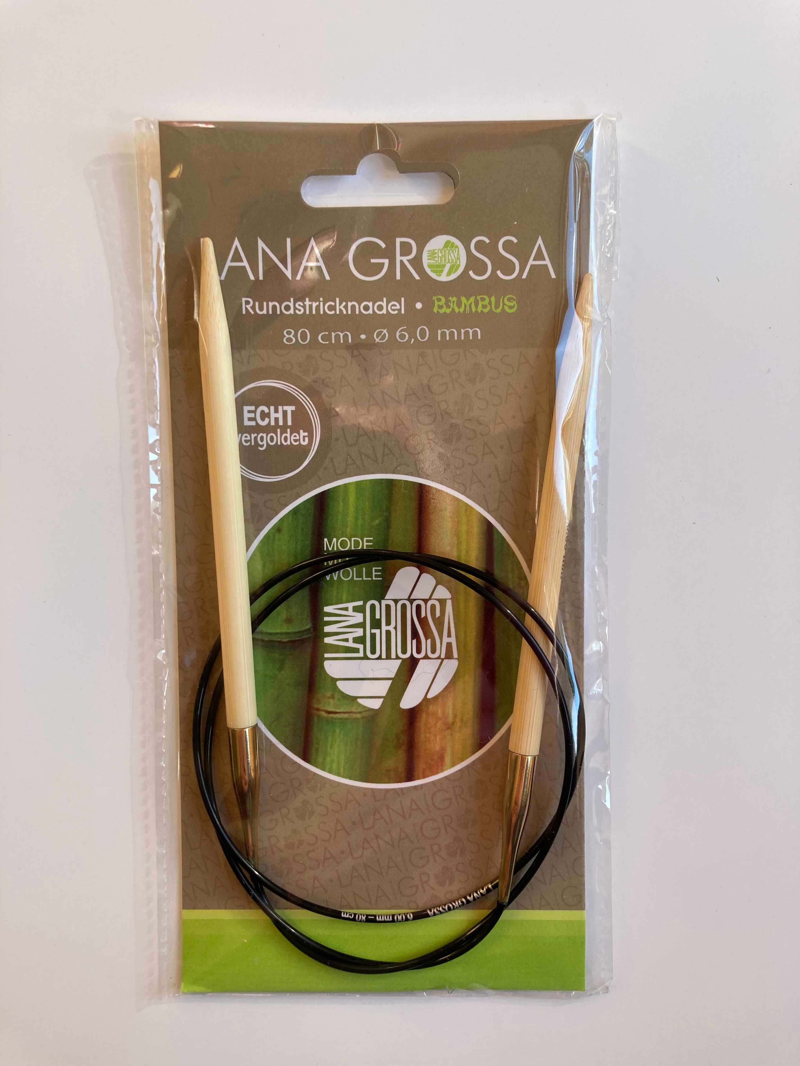 Lana Grossa Rundstricknadel Aus Bambus – Stärke 5,0 Mm, Länge 80 Cm, Glatt & Leicht