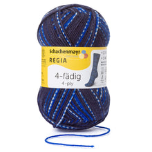 Lade das Bild in den Galerie-Viewer, Regia 4 fädig color 50 gr. von Schachenmayr Farbe 2265 Button Down online kaufen bei www.wolle4you.de Novodomskys Handarbeiten Herrenberg Sonderpreis € 3,80