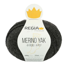 Lade das Bild in den Galerie-Viewer, regia premium 4-fädig merino yak 100 gr. anthrazit/7512