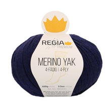 Lade das Bild in den Galerie-Viewer, regia premium 4-fädig merino yak 100 gr. königsblau/7520
