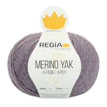 Lade das Bild in den Galerie-Viewer, regia premium 4-fädig merino yak 100 gr. lavendel/7509